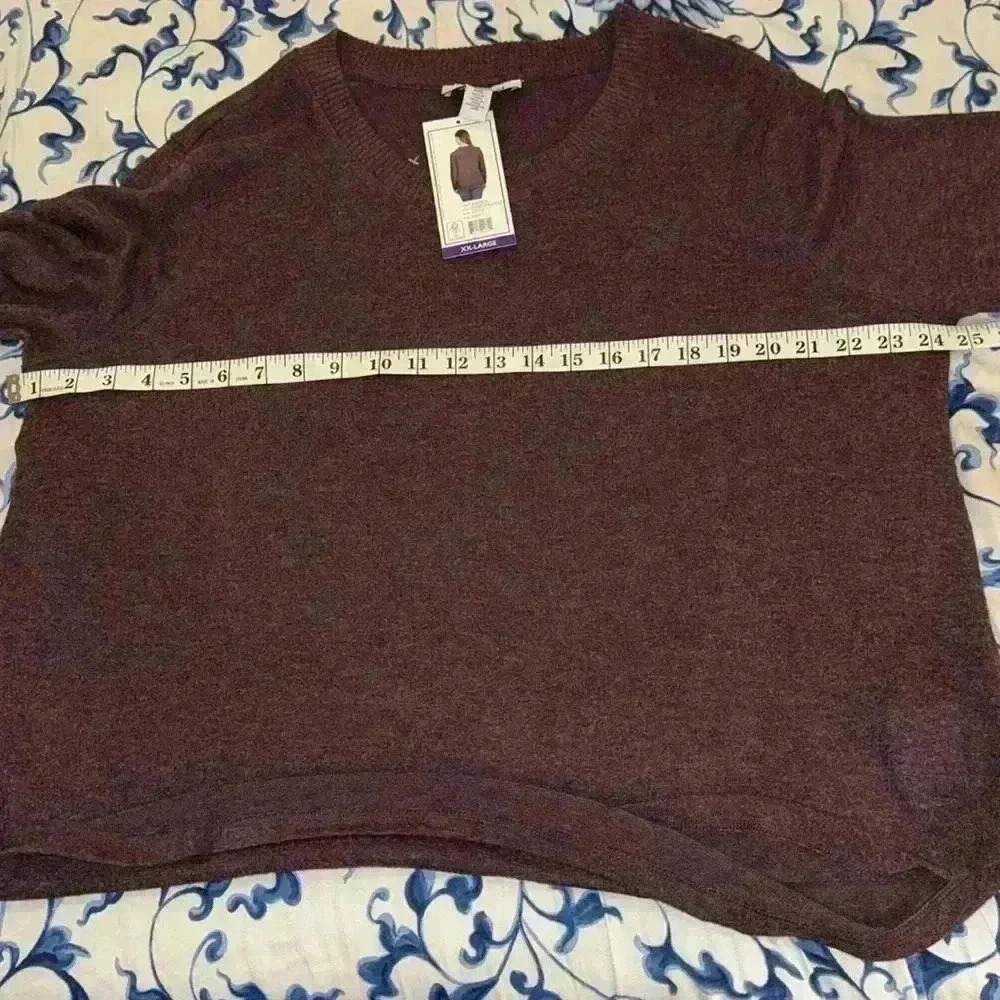 Nine West Jeans color “Heather Wine Tasting” size XXL sweater, NWT - Picture 8 of 11